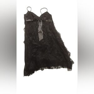 Vintage 2000s Cache Bow Babydoll Ruffle Dress